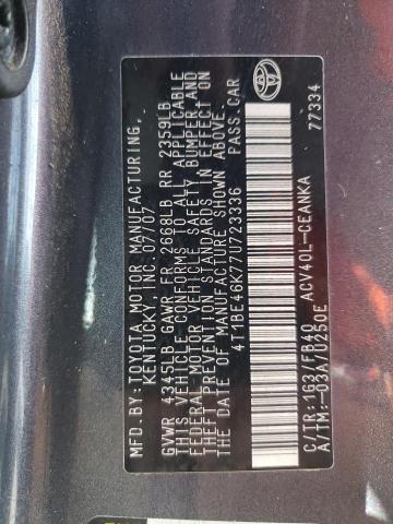 Photo 10 from auction – 2007 TOYOTA CAMRY CE with VIN 4T1BE46K77U723336
