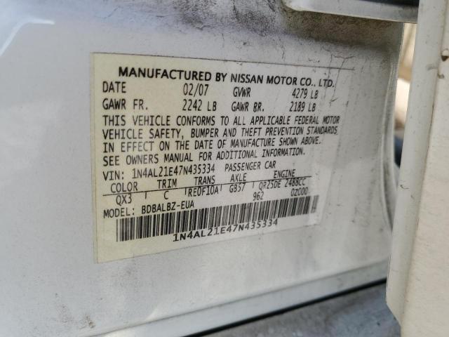 Photo 10 from auction – 2007 NISSAN ALTIMA 2.5 with VIN 1N4AL21E47N435334