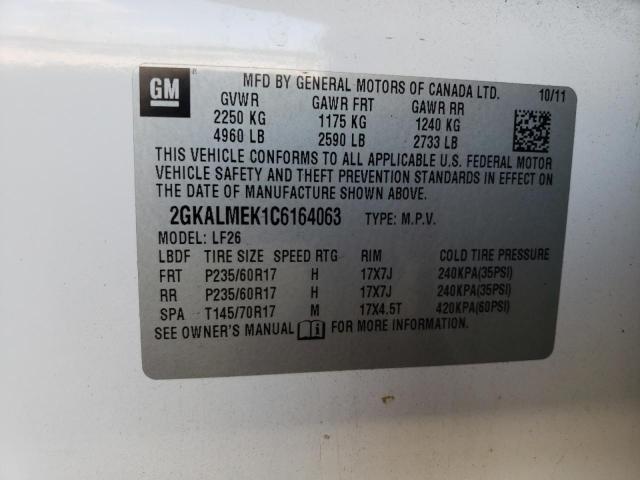 Photo 10 from auction – 2012 GMC TERRAIN SL with VIN 2GKALMEK1C6164063