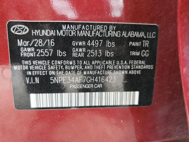 Photo 10 from auction – 2016 HYUNDAI SONATA SPO with VIN 5NPE34AF7GH416423