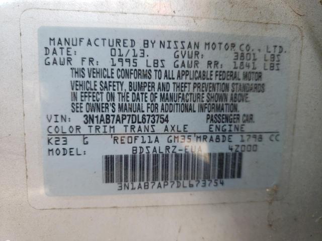 Photo 10 from auction – 2013 NISSAN SENTRA S with VIN 3N1AB7AP7DL673754
