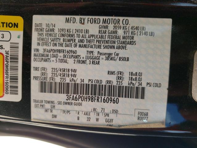 Photo 10 from auction – 2015 FORD FUSION with VIN 3FA6P0H98FR160960