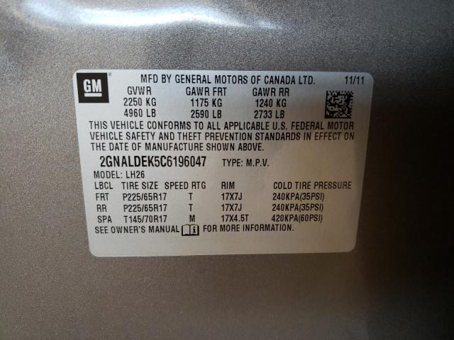 Photo 10 from auction – 2012 CHEVROLET EQUINOX LT with VIN 2GNALDEK5C6196047