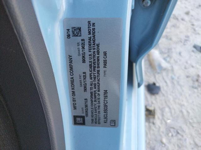 Photo 10 from auction – 2015 CHEVROLET SPARK EV 2 with VIN KL8CL6S03FC719764