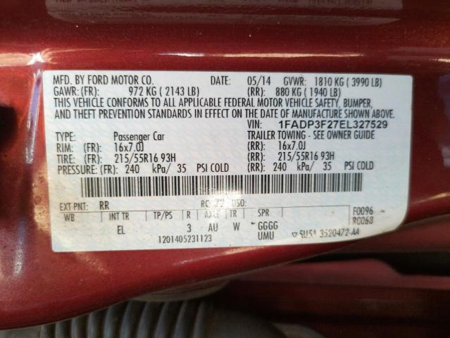 Photo 10 from auction – 2014 FORD FOCUS SE with VIN 1FADP3F27EL327529