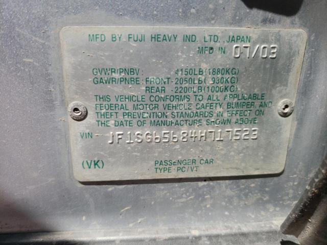 Photo 10 from auction – 2004 SUBARU FORESTER 2 with VIN JF1SG65684H717523