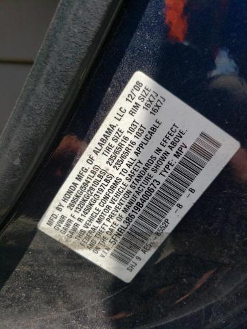 Photo 10 from auction – 2009 HONDA ODYSSEY EX with VIN 5FNRL38619B400673
