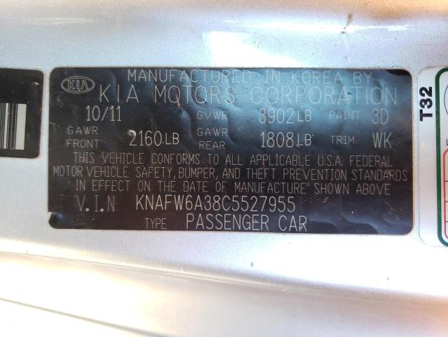 Photo 10 from auction – 2012 KIA FORTE SX with VIN KNAFW6A38C5527955