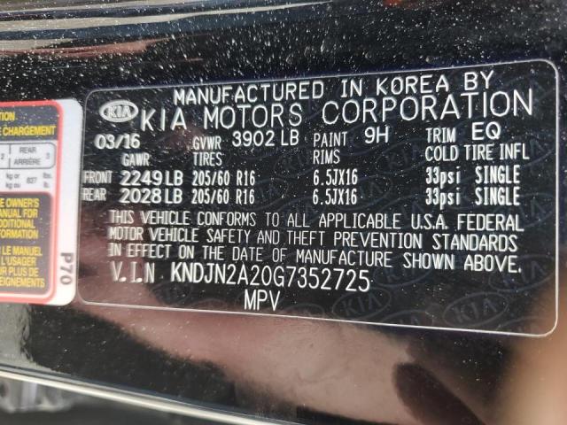Photo 10 from auction – 2016 KIA SOUL with VIN KNDJN2A20G7352725