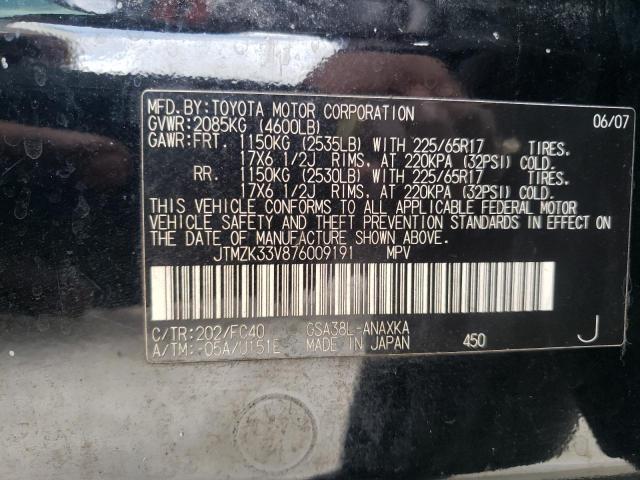 Photo 10 from auction – 2007 TOYOTA RAV4 with VIN JTMZK33V876009191