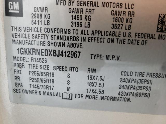 Photo 10 from auction – 2011 GMC ACADIA SLE with VIN 1GKKRNEDXBJ412967