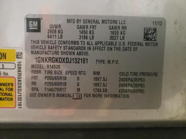Photo 10 from auction – 2013 CHEVROLET TRAVERSE L with VIN 1GNKRGKDXDJ132181