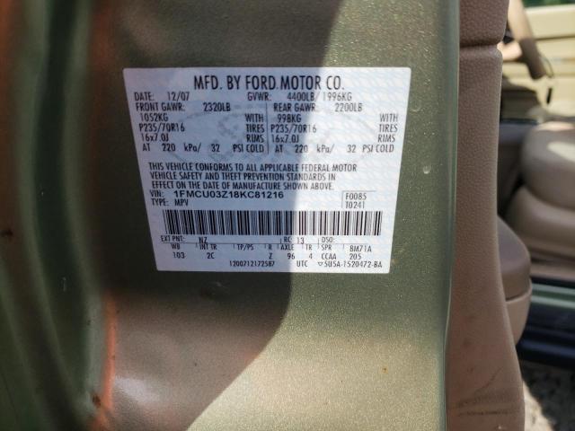 Photo 10 from auction – 2008 FORD ESCAPE XLT with VIN 1FMCU03Z18KC81216