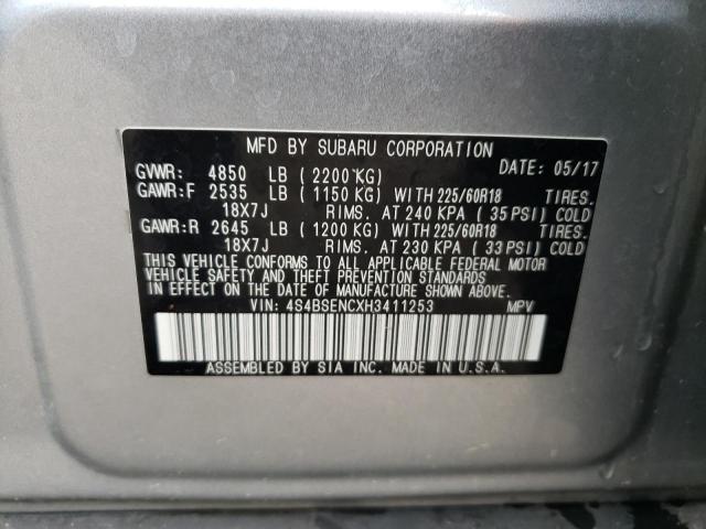 Foto 10 de la subasta – 2017 SUBARU OUTBACK 3. con VIN 4S4BSENCXH3411253