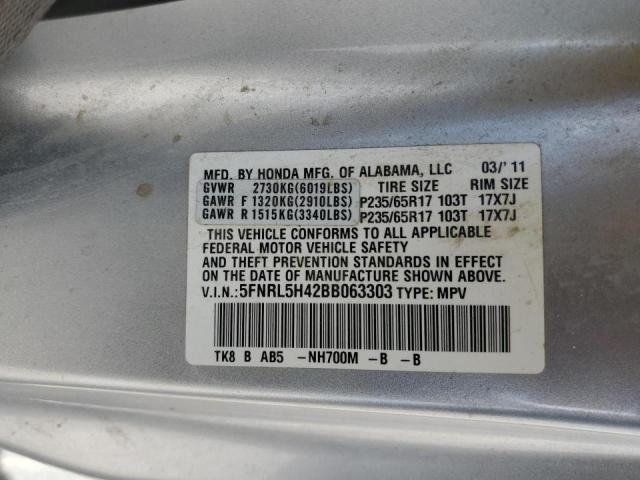 Photo 10 from auction – 2011 HONDA ODYSSEY EX with VIN 5FNRL5H42BB063303