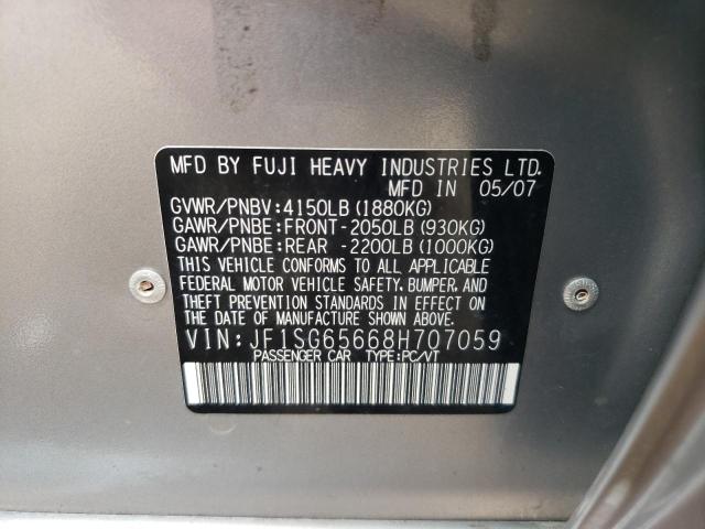 Photo 10 from auction – 2008 SUBARU FORESTER 2 with VIN JF1SG65668H707059