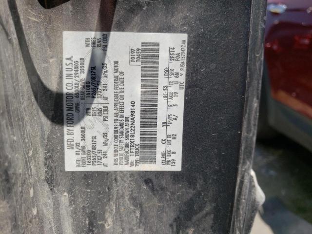 Photo 10 from auction – 2002 FORD F150 with VIN 1FTRX18L22NA98140