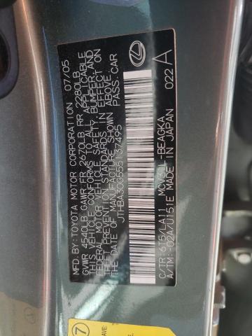 Photo 10 from auction – 2005 LEXUS ES 330 with VIN JTHBA30G555137495