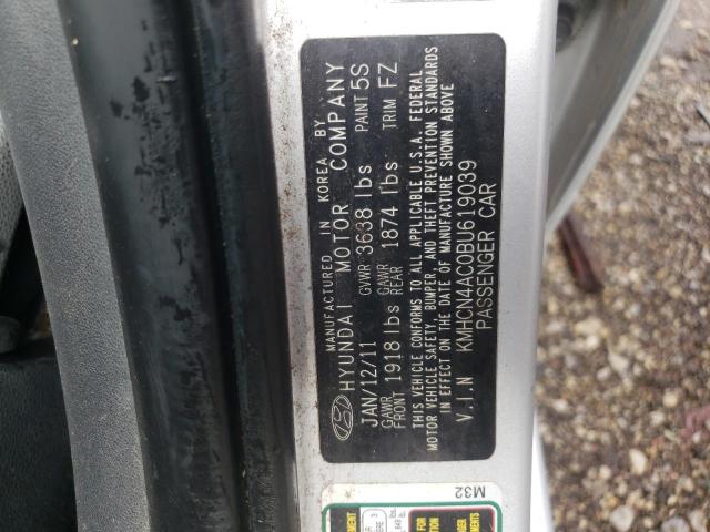 Photo 10 from auction – 2011 HYUNDAI ACCENT GLS with VIN KMHCN4AC0BU619039