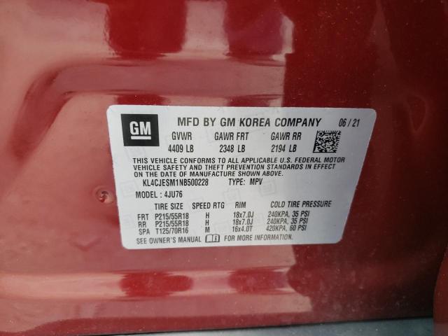 Photo 10 from auction – 2022 BUICK ENCORE PRE with VIN KL4CJESM1NB500228