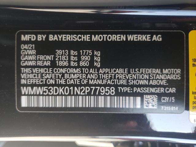 Photo 10 from auction – 2022 MINI COOPER S with VIN WMW53DK01N2P77958