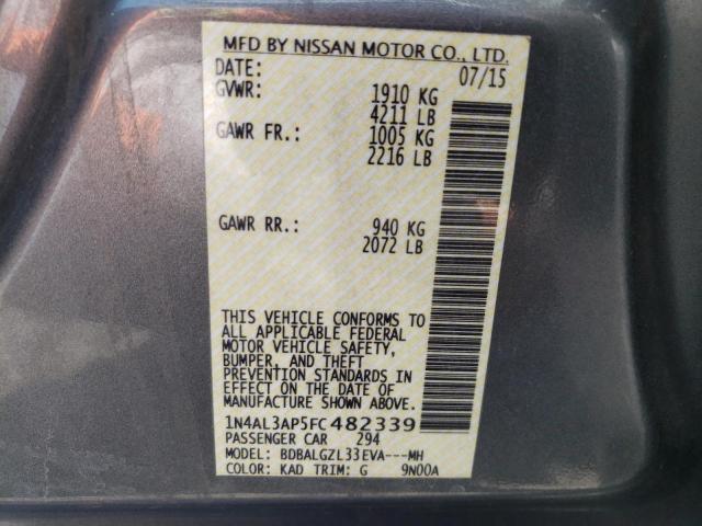Photo 10 from auction – 2015 NISSAN ALTIMA 2.5 with VIN 1N4AL3AP5FC482339