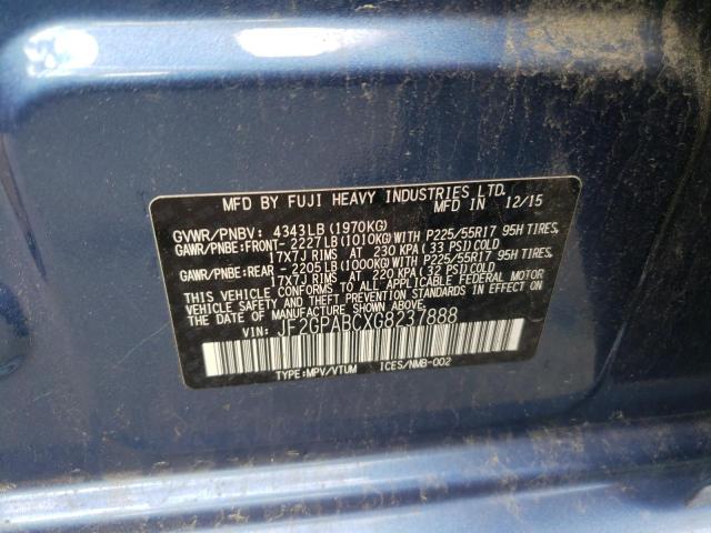 Photo 10 from auction – 2016 SUBARU CROSSTREK with VIN JF2GPABCXG8237888