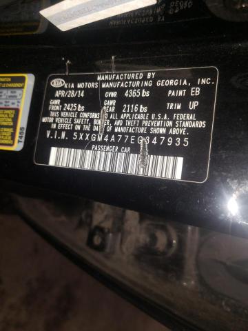 Photo 10 from auction – 2014 KIA OPTIMA LX with VIN 5XXGM4A77EG347935