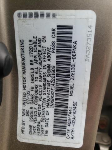 Photo 10 from auction – 2004 TOYOTA COROLLA CE with VIN 1NXBR32E14Z221609