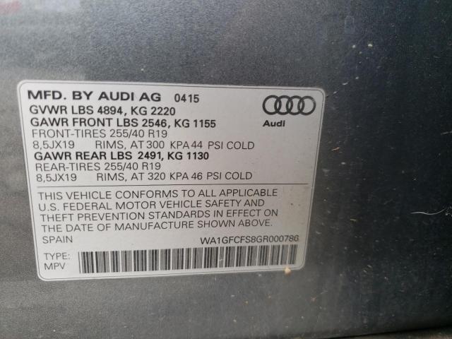 Photo 10 from auction – 2016 AUDI Q3 PRESTIG with VIN WA1GFCFS8GR000786