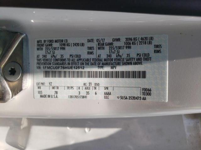 Photo 10 from auction – 2017 FORD ESCAPE S with VIN 1FMCU0F76HUE12512