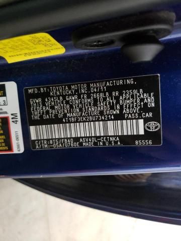 Photo 10 from auction – 2011 TOYOTA CAMRY BASE with VIN 4T1BF3EK2BU734214