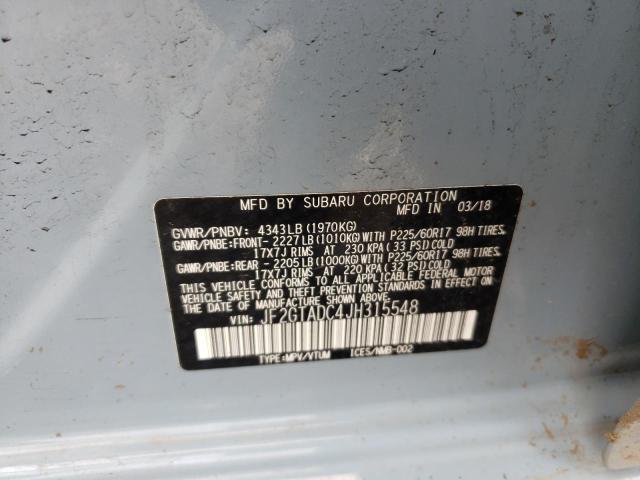 Photo 10 from auction – 2018 SUBARU CROSSTREK with VIN JF2GTADC4JH315548