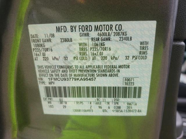 Photo 10 from auction – 2009 FORD ESCAPE XLT with VIN 1FMCU93779KA95457