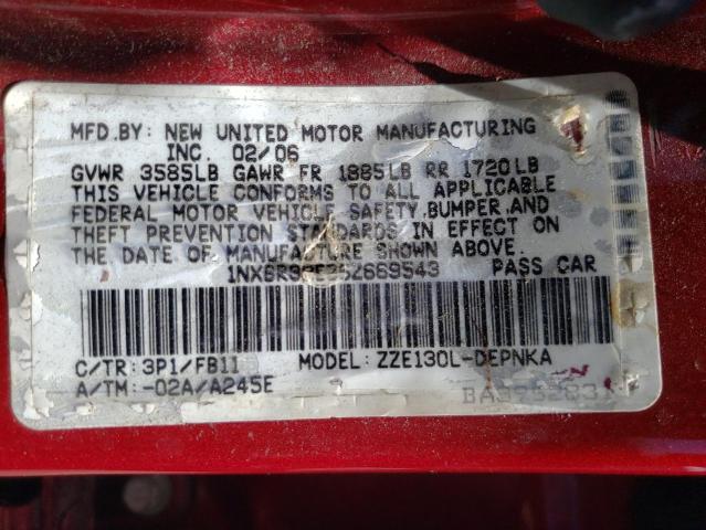 Photo 10 from auction – 2006 TOYOTA COROLLA CE with VIN 1NXBR32E86Z669543