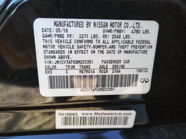 Photo 10 from auction – 2016 INFINITI Q50 BASE with VIN JN1CV7AP0GM203351