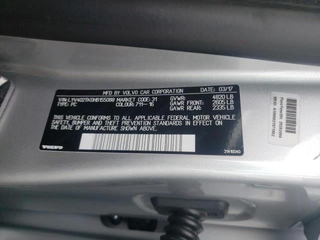 Photo 10 from auction – 2017 VOLVO S60 PREMIE with VIN LYV402TK0HB155088