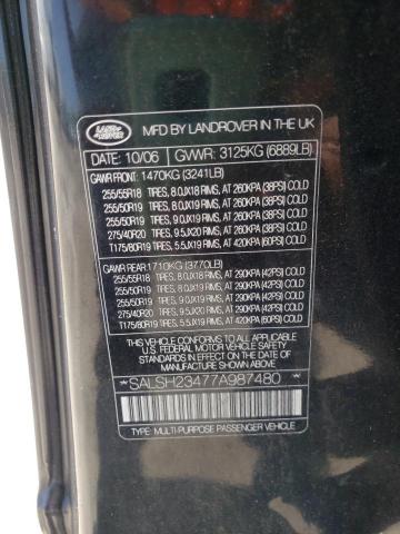 Photo 10 from auction – 2007 LAND ROVER RANGE ROVE with VIN SALSH23477A987480