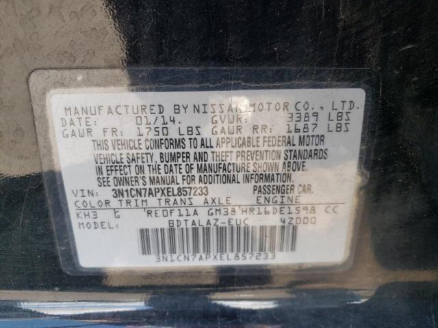 Photo 10 from auction – 2014 NISSAN VERSA S with VIN 3N1CN7APXEL857233