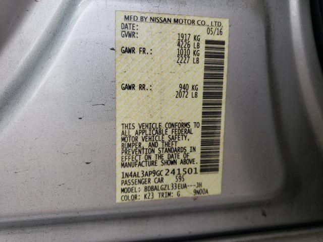 Photo 10 from auction – 2016 NISSAN ALTIMA 2.5 with VIN 1N4AL3AP9GC241501