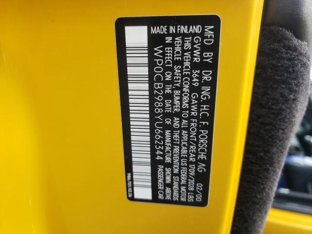 Photo 10 from auction – 2000 PORSCHE BOXSTER S with VIN WP0CB2988YU662344