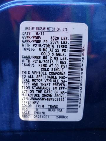 Photo 10 from auction – 2011 NISSAN ROGUE S with VIN JN8AS5MV4BW303949