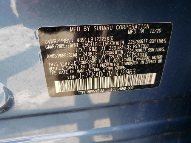 Photo 10 from auction – 2021 SUBARU FORESTER with VIN JF2SKADC7MH476963