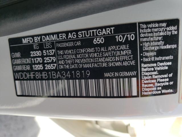 Photo 10 from auction – 2011 MERCEDES-BENZ E 350 4MAT with VIN WDDHF8HB1BA341819