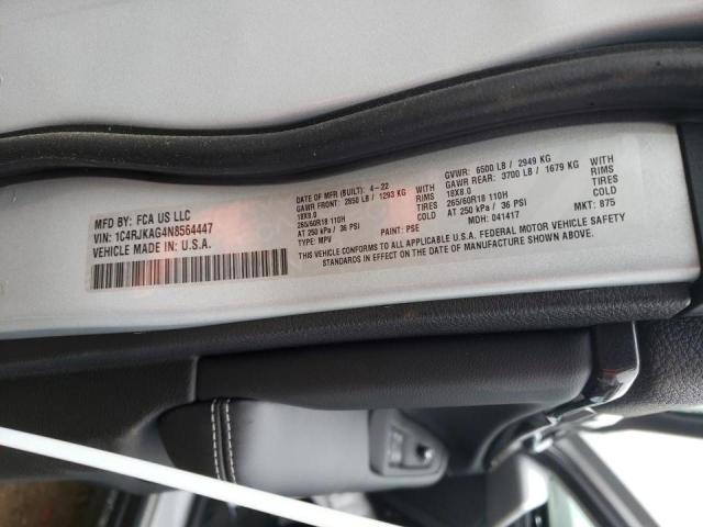 Photo 10 from auction – 2022 JEEP GRAND CHER with VIN 1C4RJKAG4N8564447