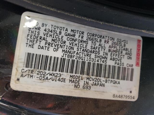Photo 10 from auction – 2001 LEXUS ES 300 with VIN JT8BF28G110314745