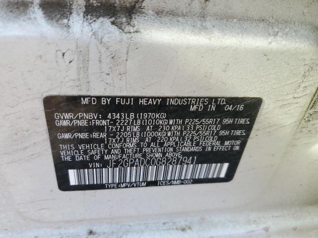 Photo 10 from auction – 2016 SUBARU CROSSTREK with VIN JF2GPADC0G8287941