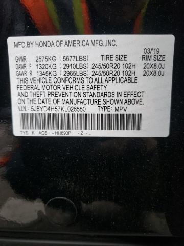 Photo 10 from auction – 2019 ACURA MDX TECHNO with VIN 5J8YD4H57KL026550