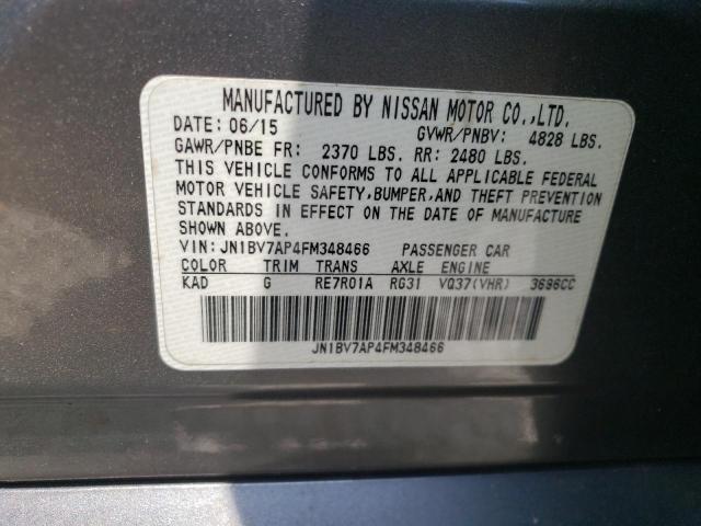 Photo 10 from auction – 2015 INFINITI Q50 BASE with VIN JN1BV7AP4FM348466