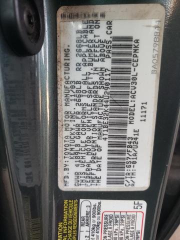 Photo 10 from auction – 2004 TOYOTA CAMRY LE with VIN 4T1BE32K44U290117